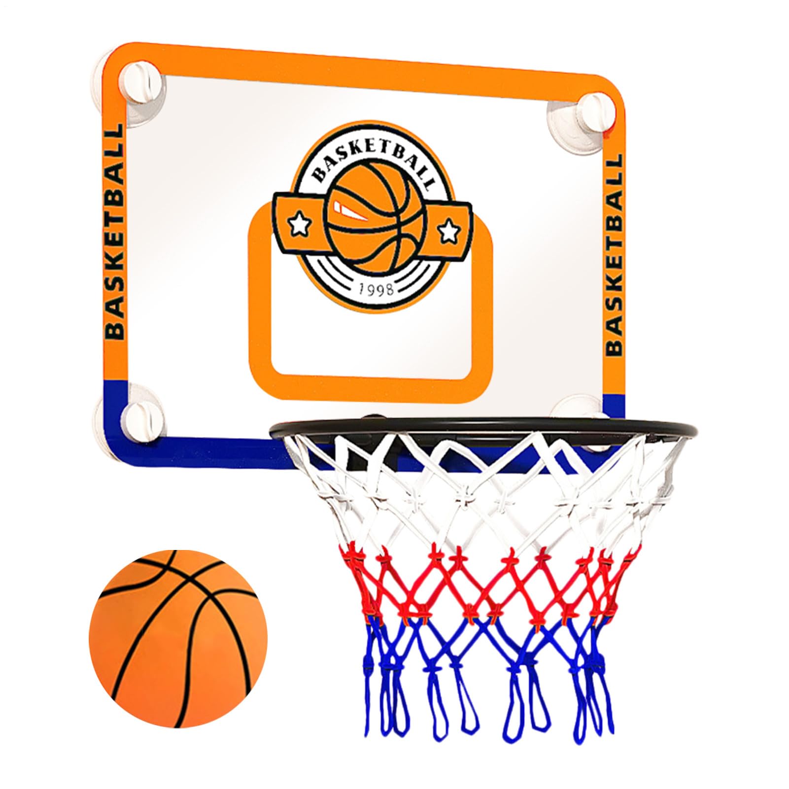 Cestino da basket per bambini, a ventosa, pieghevole, con palla, giocattolo da basket, per interni, per bambini, ragazzi, adulti, ufficio e camera da letto