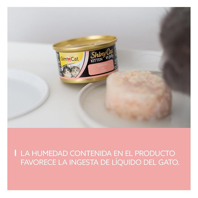 Foto 3 de 6 de GimCat ShinyCat Kitten in Jelly pollo - Alimento húmedo para gatitos jóvenes, con carne y taurina