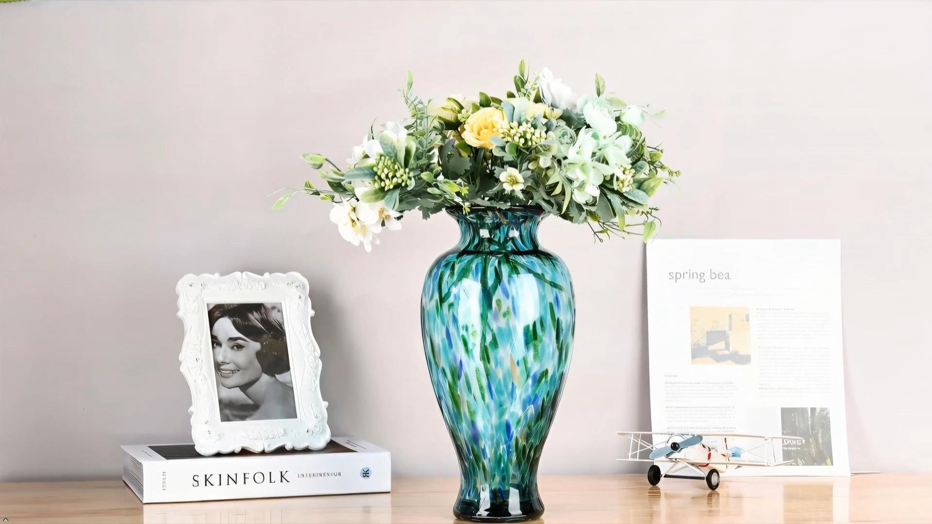 Chinese vaas turquoise - V&V Bloemen en Wonen
