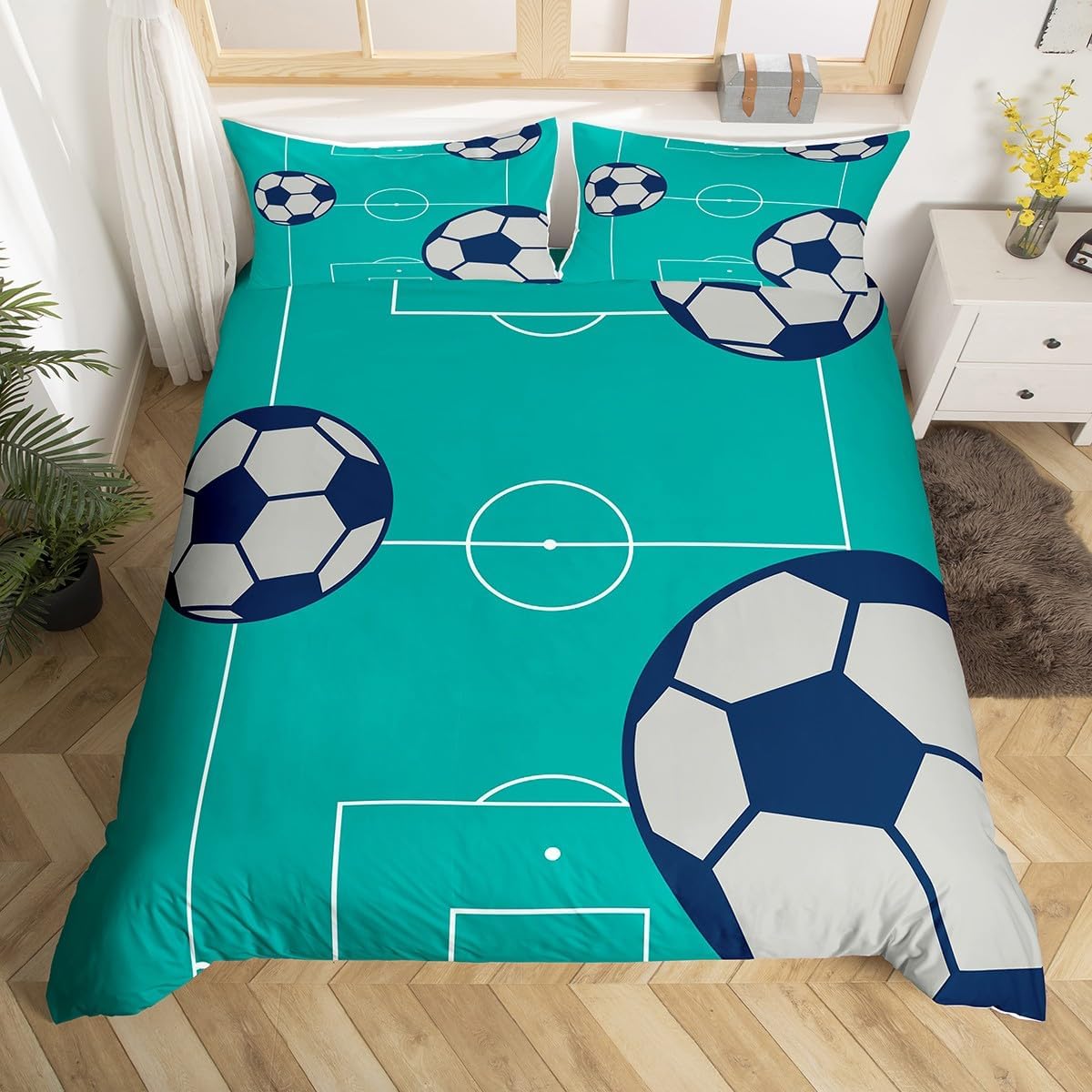 Football Bedding Set Twin Size Kids Football Court