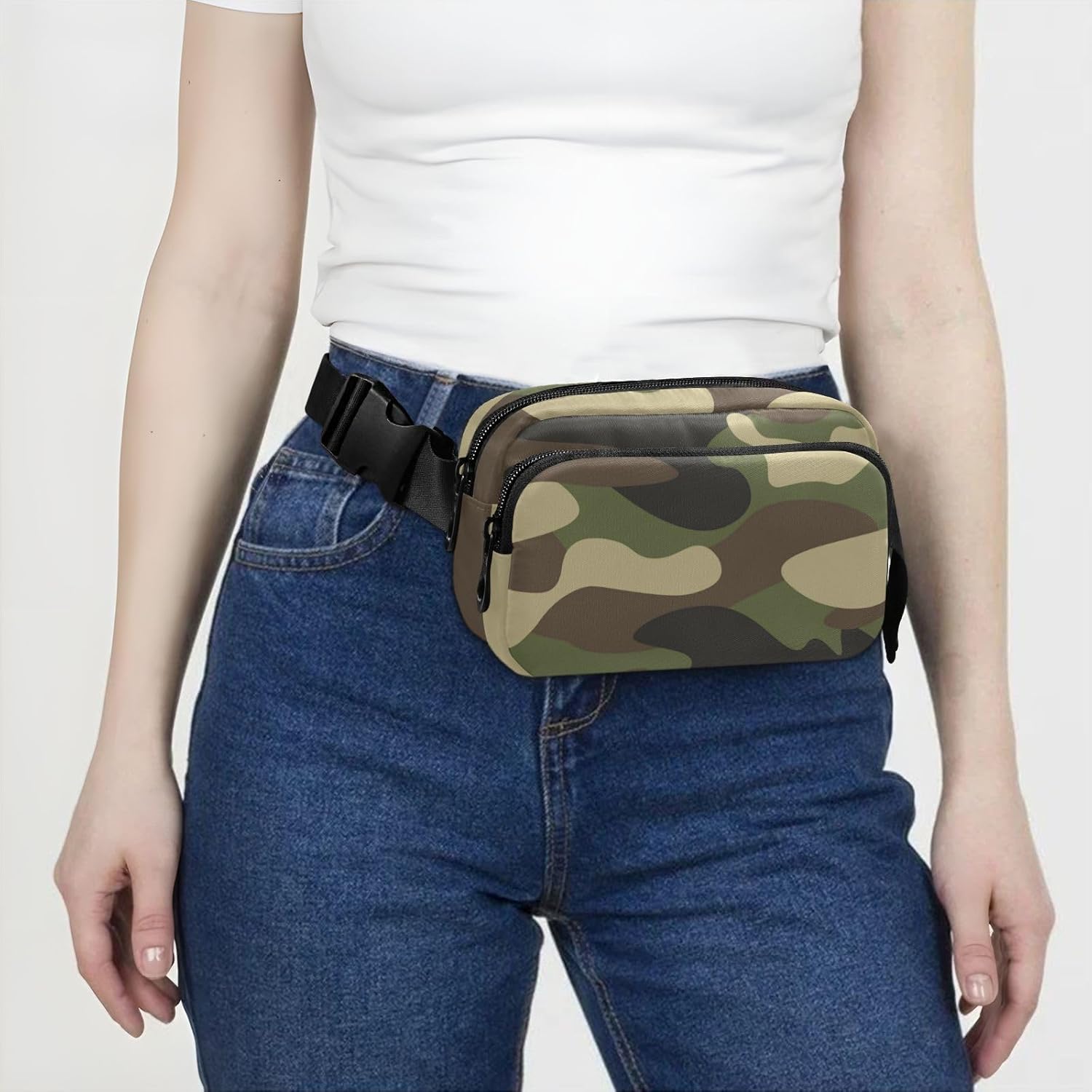 Fanny Pack for Women Men, Military Camouflage Camo Belt Bag Waist Pack Crossbody Bag Bum Bag with Adjustable Strap - Image 7