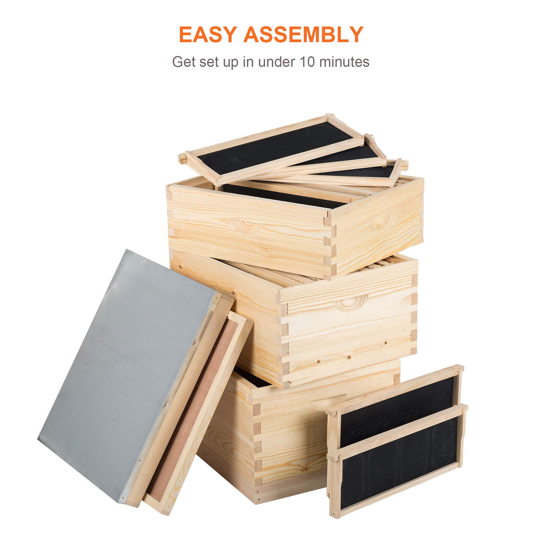 CREWORKS Bee Hive with 10 Medium &20 Deep Foundation Frames