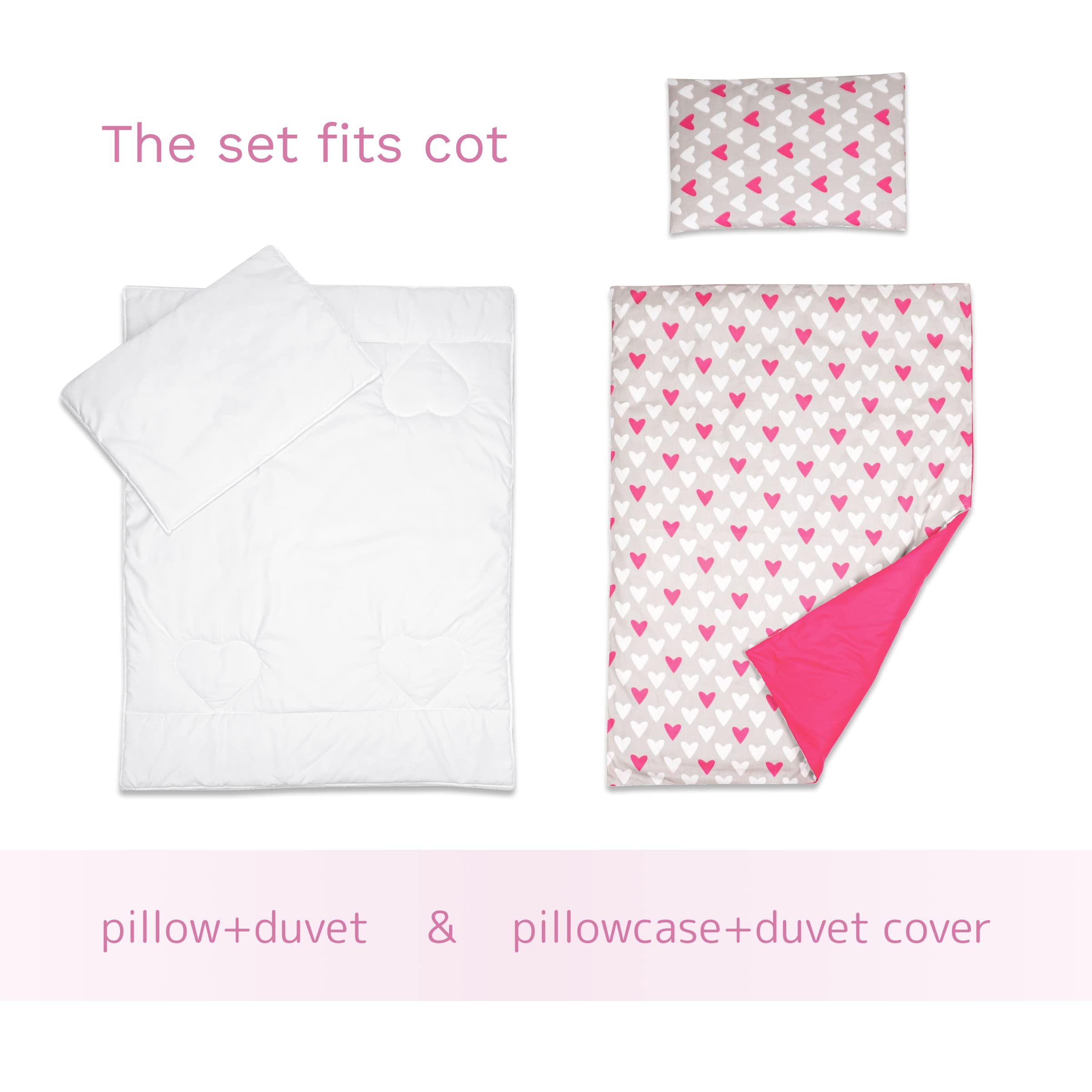 Baby Comfort 4 Piece Toddler Kids Cot Bed Set 120x90 cm Duvet Pillow Duvet Cover Pillowcase 12M+ (It's a Boy) — view 67