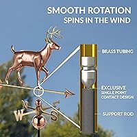 Vista 5 de Good Directions Veleta blanca de cola / ciervo, cobre puro, techo, decoración de techo, vida silvestre