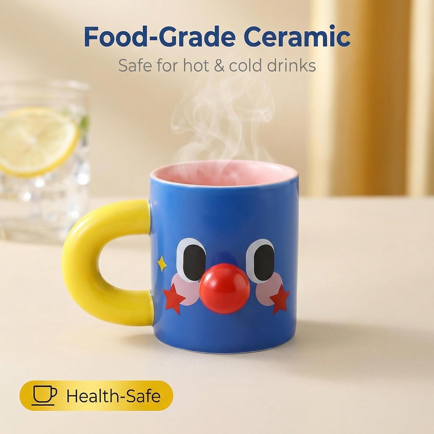 Clown Mug, Blue, 10 oz Ceramic Coffee Cup image 3