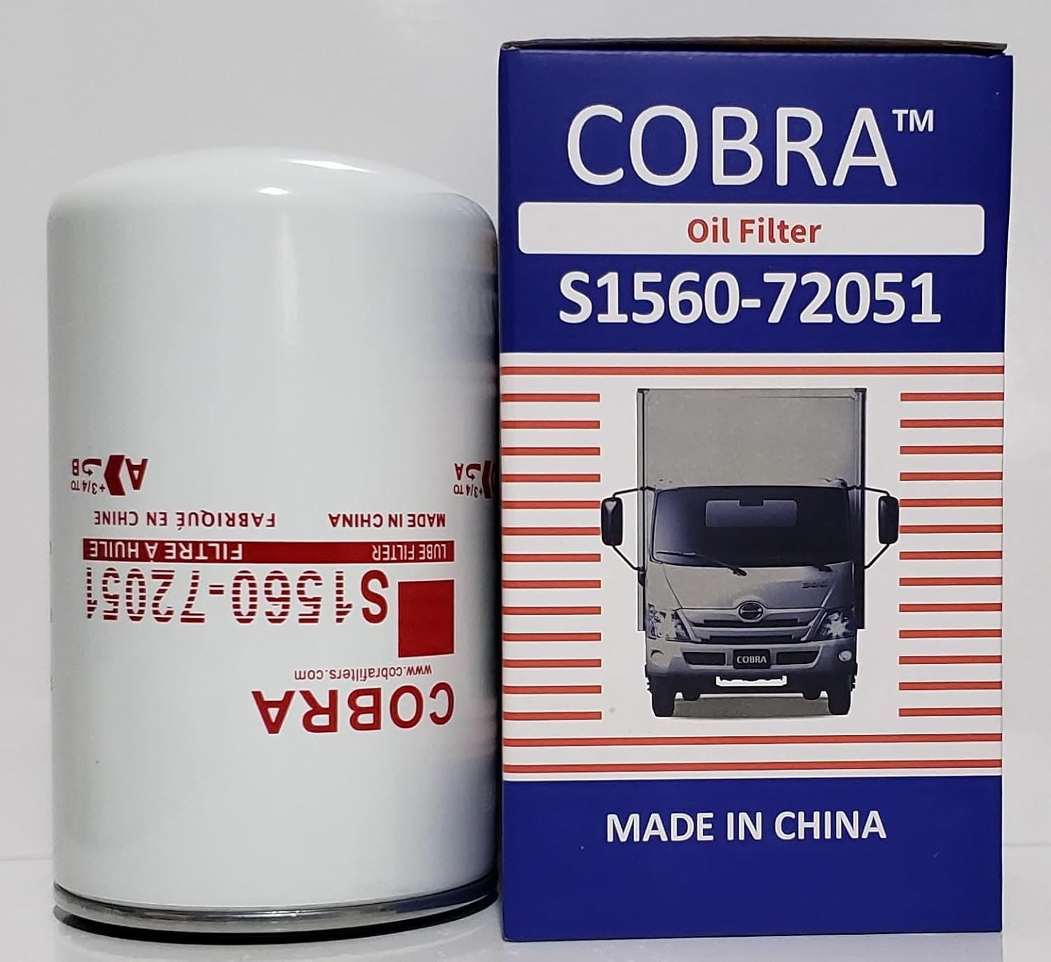 12 Pieces of COBRA OIL FILTER S1560-72051 for Hino Truck S156072051 LF3818 P552050, White
