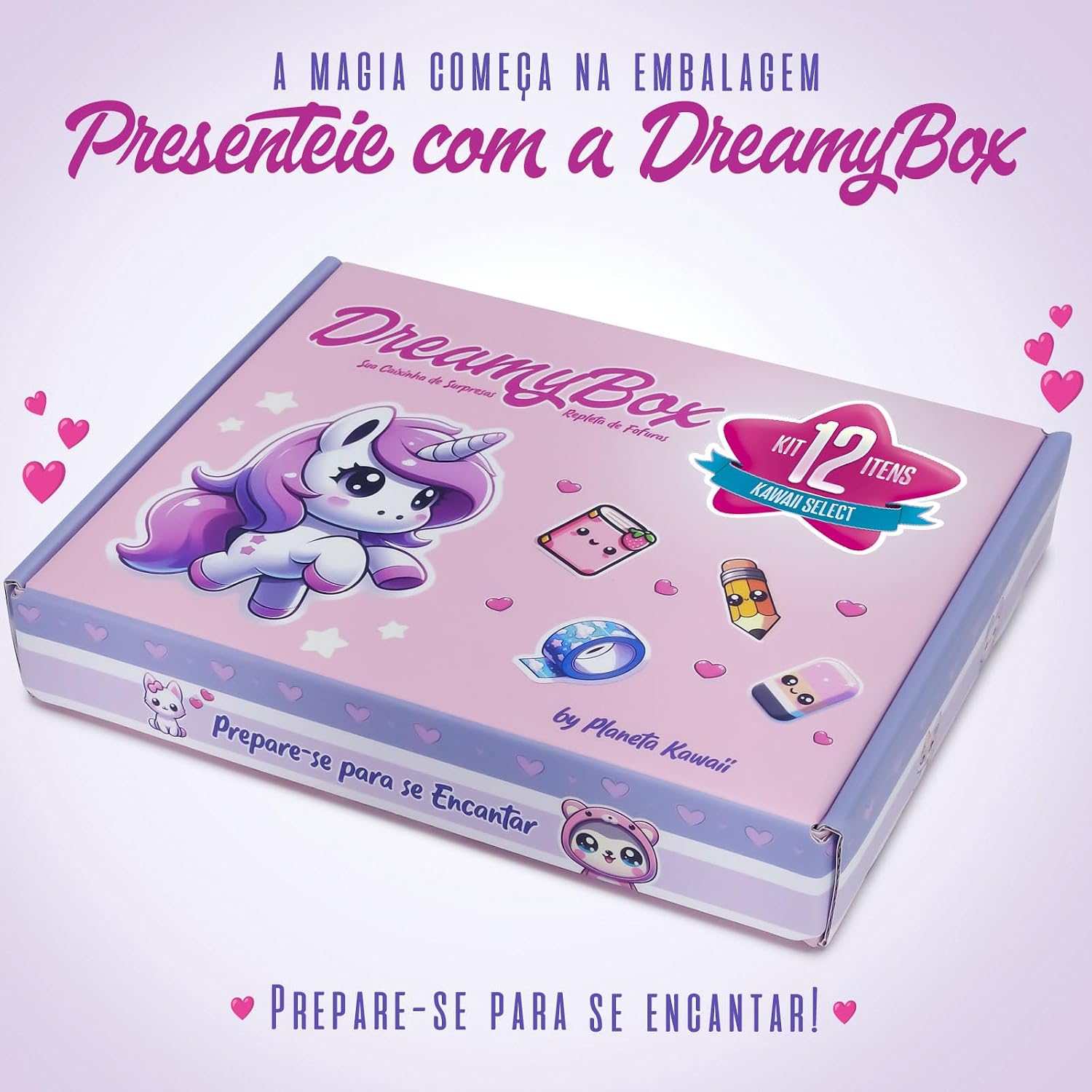 Kit Papelaria Criativa Fofa Caderno, Marca-Textos, Canetas Bichinhos, Com Caixa de Presente Volta às Aulas Material Escolar Fofo Presente Menina