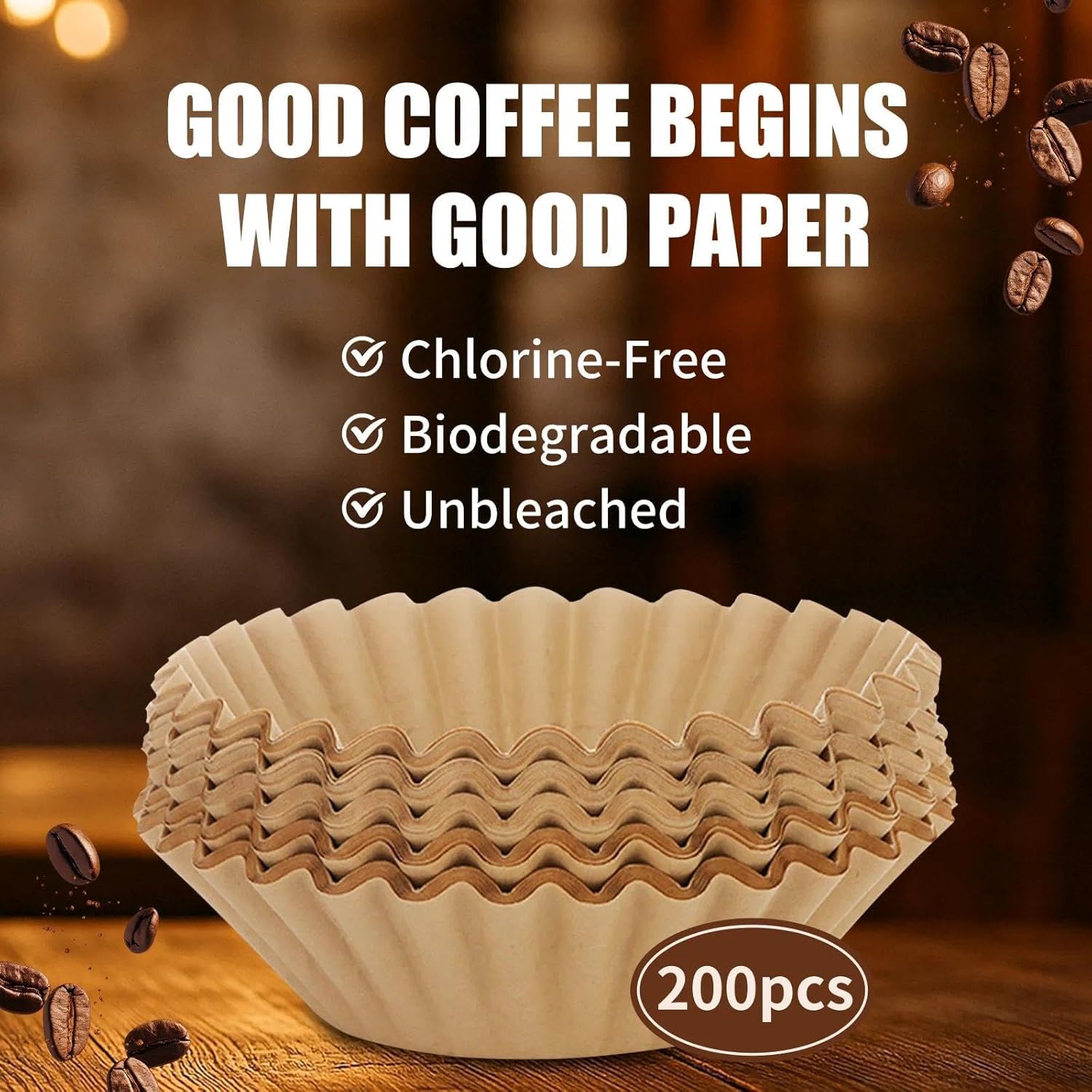 200PCS Coffee Paper Filter for Hamilton Beach 45 Cup Coffee Urn, Percolator Filters with Pre-punched Holes, Disposable Paper Filter Compatible with Hamilton Beach 45 Cup 40515G 40519G