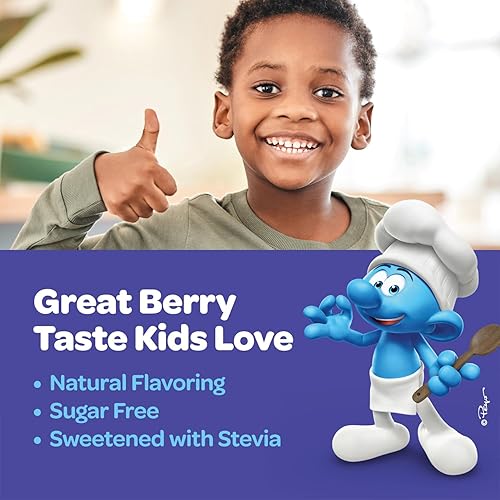 Vista 48 de The Smurfs - Gomitas nootrópicas para niños con vitamina B12 y L-teanina, gomitas de enfoque láser para suplementos de concentración y memoria