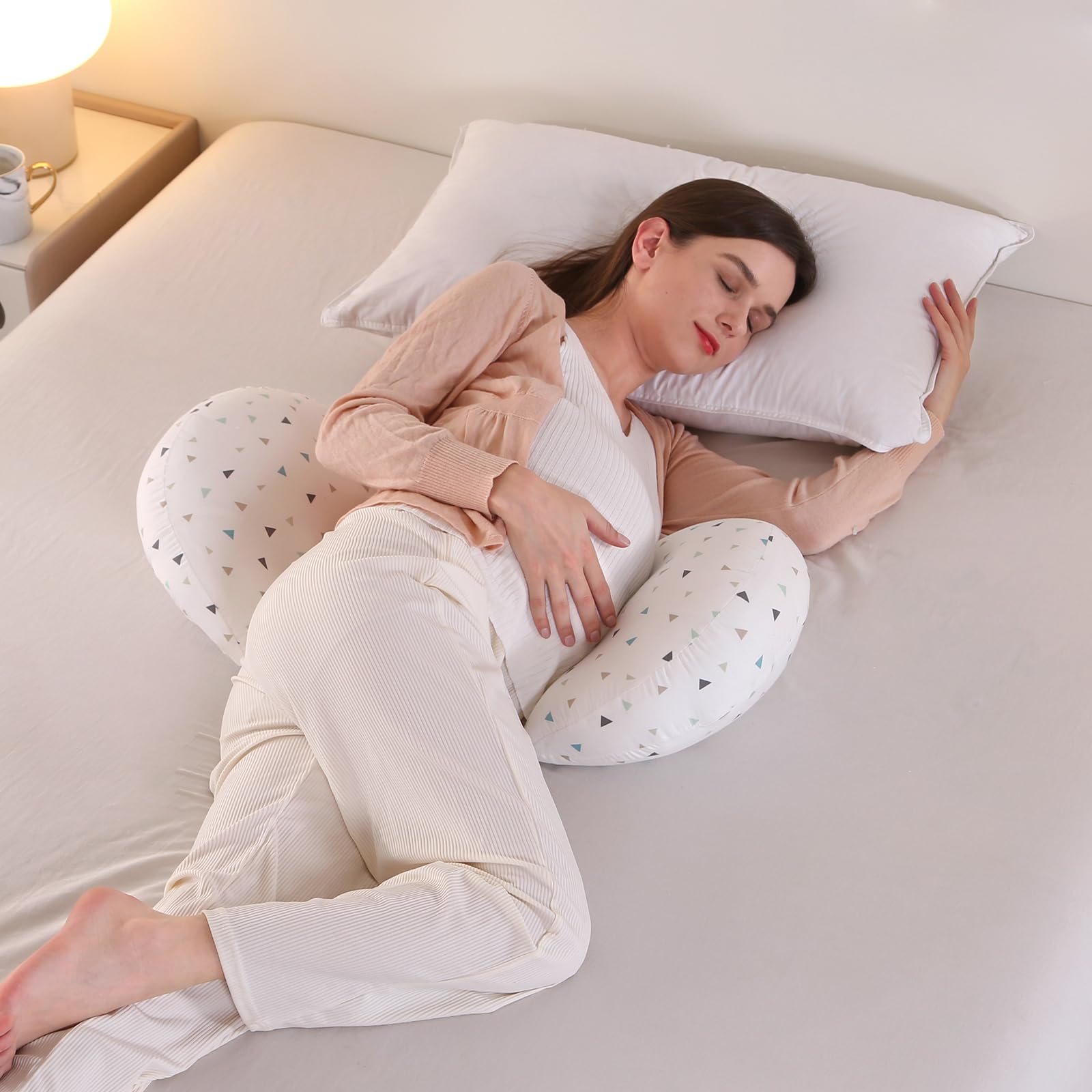GKXLH Pregnancy Pillow, Pregnancy Pillows for Sleeping Support for Back Hips, Legs - Image 3