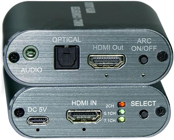 8K HDMI Audio Extractor,HDMI Audio Converter with Optical SPDIF Audio Output,Supports ARC,LPCM 5.1,LPCM 7.1,HDCP 2.3,PCM 2CH,Dolby and DTS All Formats (Black 101EA)