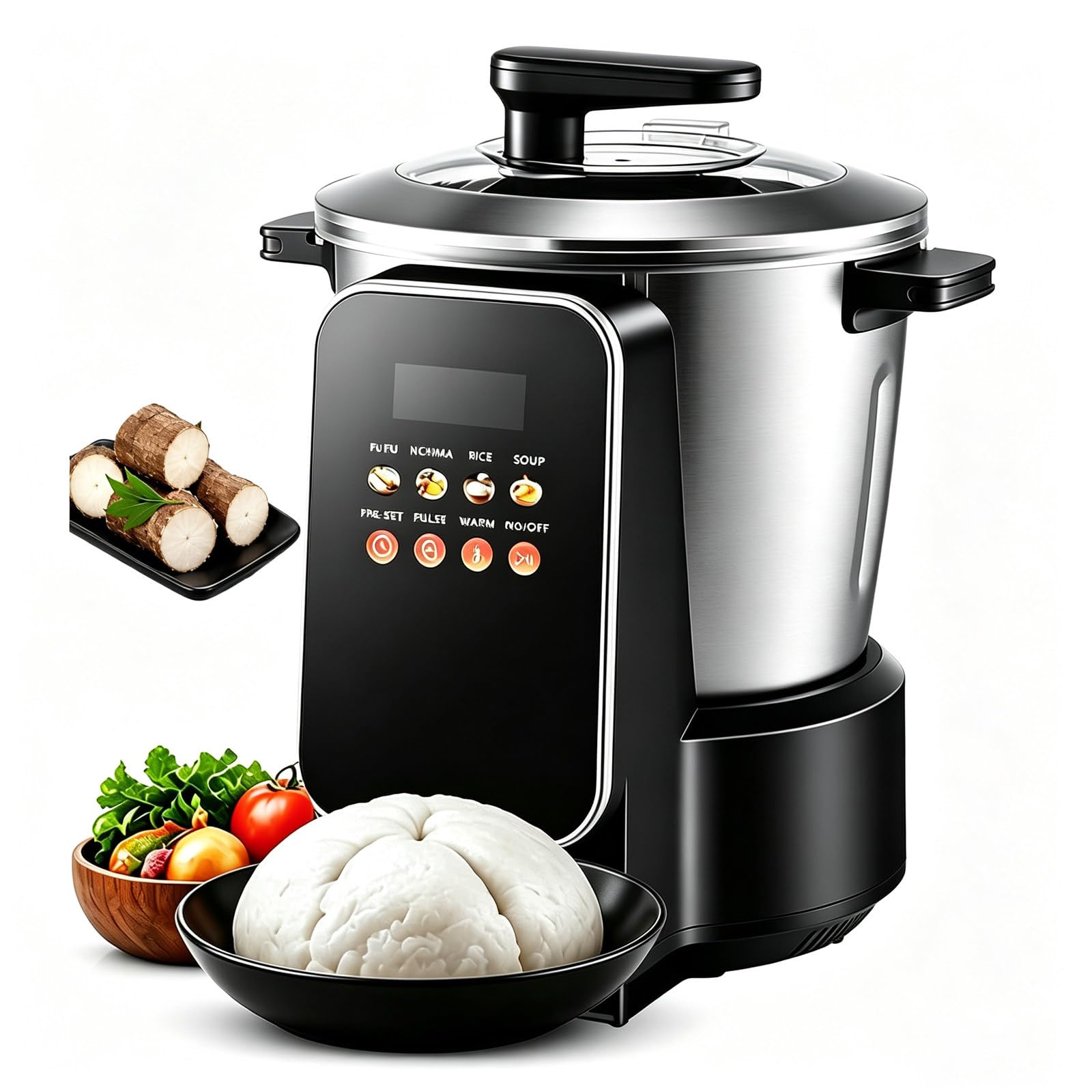 MIAOXIAOLONG Macchina Automatica 8L per Swallow, Yam E Fufu, 900W