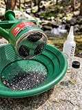 Kit Todo en Uno de Paneo de Oro Sluice Fox con Esclusa Portátil – Con Mosa de Minero, Alfombra Trampa de Oro, Clasificador y Mochila de Transporte para Prospección de Oro Simplificada Verde