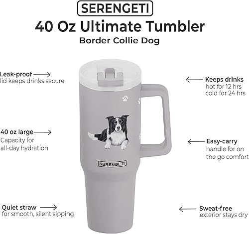 Miniatura 2 de SERENGETI Ultimate - Vaso de 40 onzas con asa y pajilla, aislado al vacío con popote y tapa, taza de viaje de acero inoxidable para amantes de las