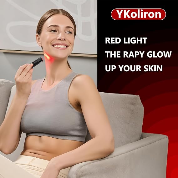 Infrared Red Light Therapy Device, LED Red Light Wand, Near Infrared Light Therapy for Home Use (Black A) [Energy Class E]