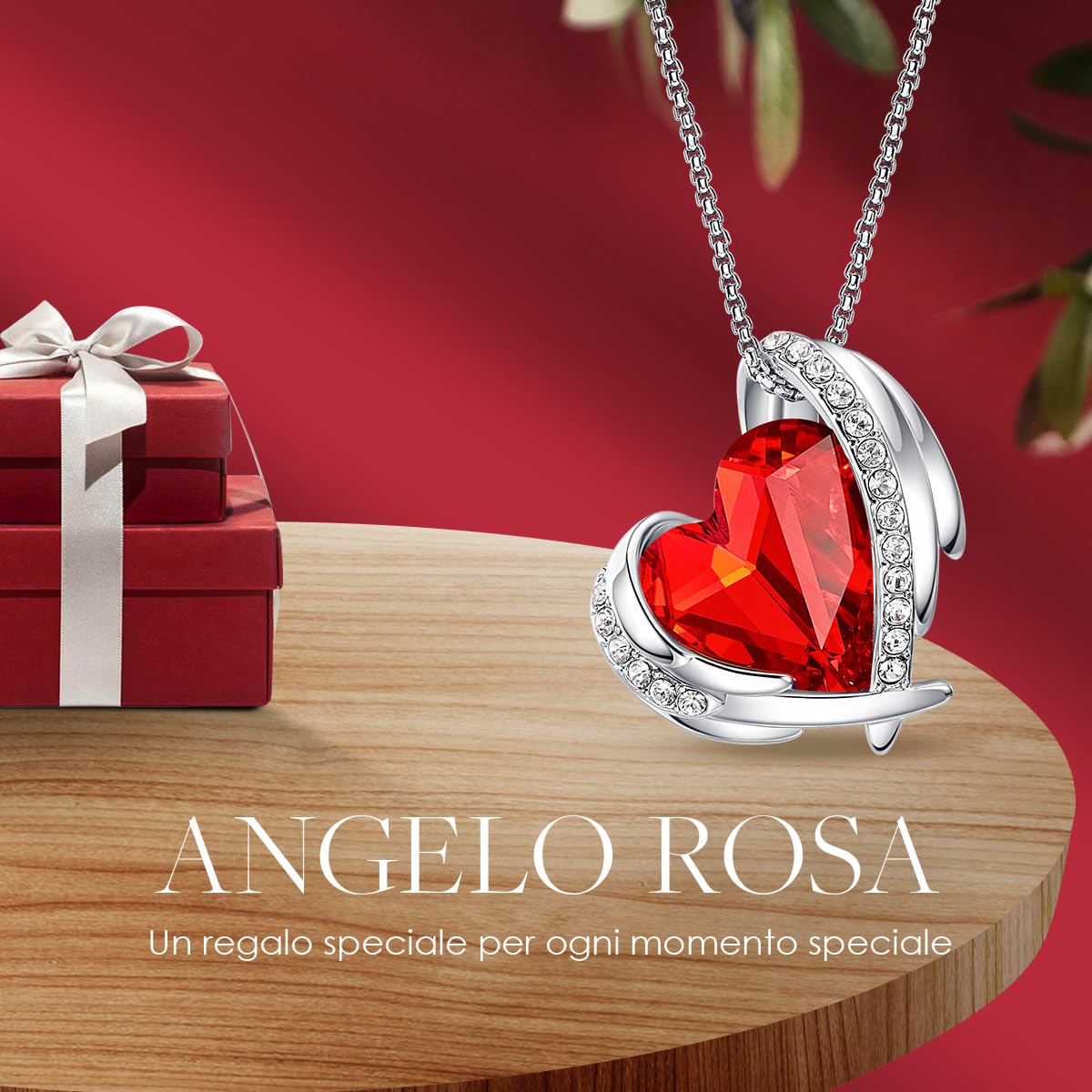 CDE Collana Donna Collana Cuore in Oro Rosa Gioielli Donna, Festa Della Mamma Lei Moglie Fidanzata Regalo Donna Compleanno Anniversario, Collana da Donna Regali di Natale Gioielli