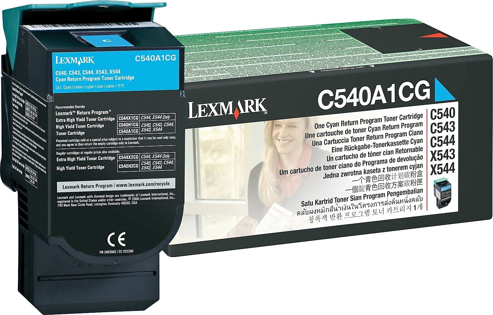 Lexmark Return Program Cyan 1000 Page Yield Toner Cartridge for C746 and C748 Printers C748H4CG