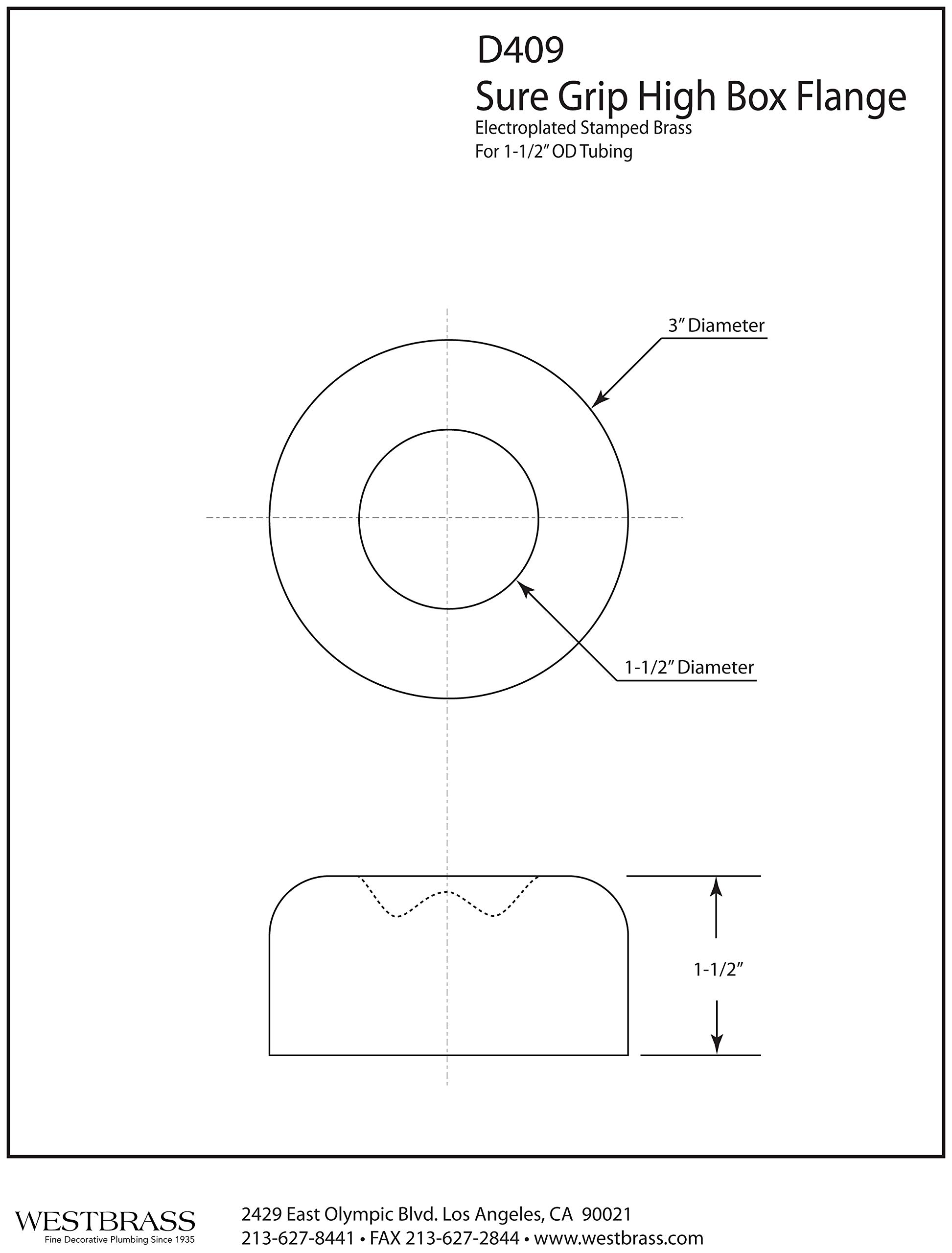 Westbrass R409-07 Brida de patrón de Caja Alta, Níquel Satinado