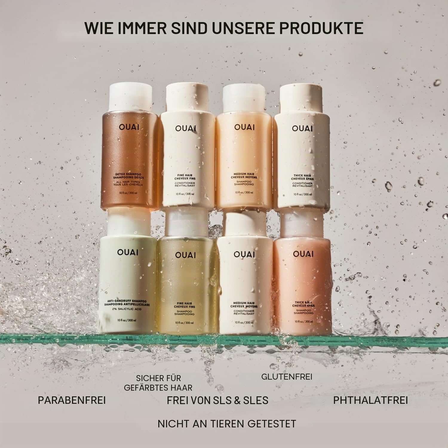 OUAI Thick Shampoo + Conditioner Set. Free from Sulfates (10 oz Each)