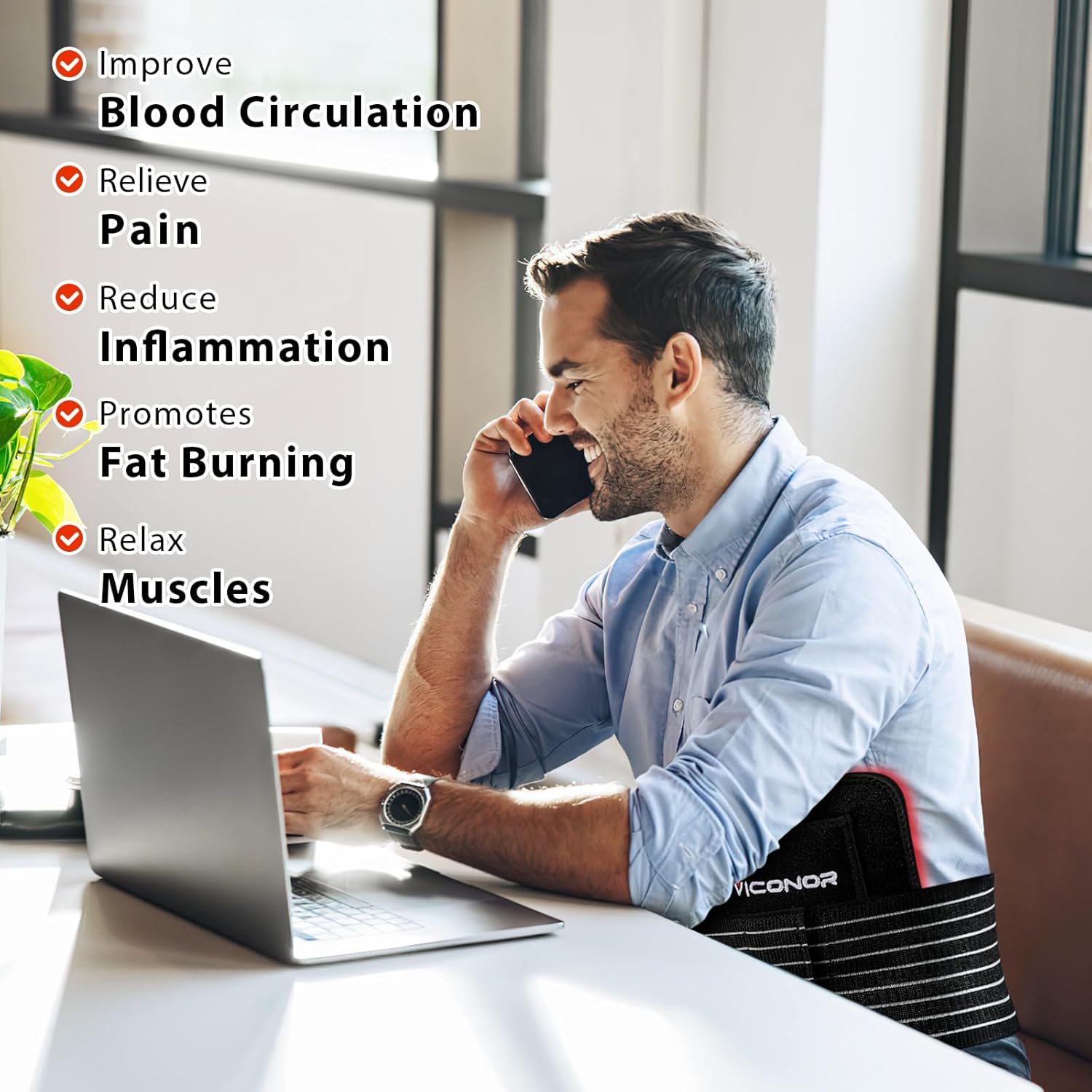 Red Light Therapy Belt for Body Comfort - APP-Controlled Wearable Dual Power Modes, Ideal for Women (Black4)