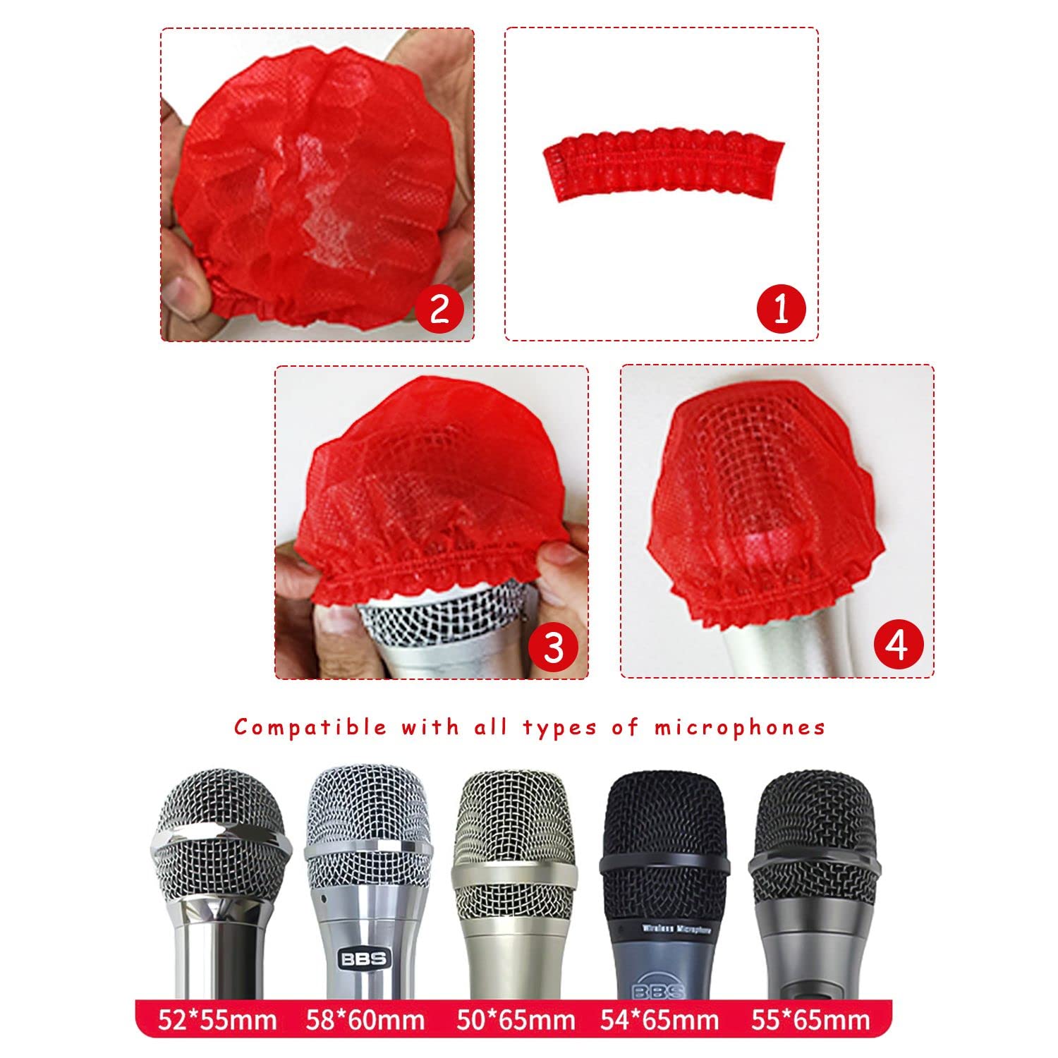 40 Coprimicrofoni Usa E Getta - Tessuto Non Tessuto Per Karaoke E Concerti - Foto 2