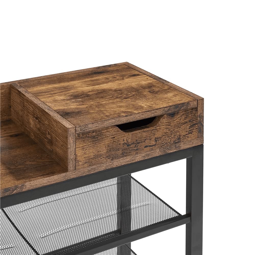 Étagère à Chaussures Meuble de Rangement de Salon Étagère à Chaussures à 6 Niveaux avec Boîte de Rangement, Étagère de Rangement, Étagère de Rangement Étagère Organisateur de Chaussures