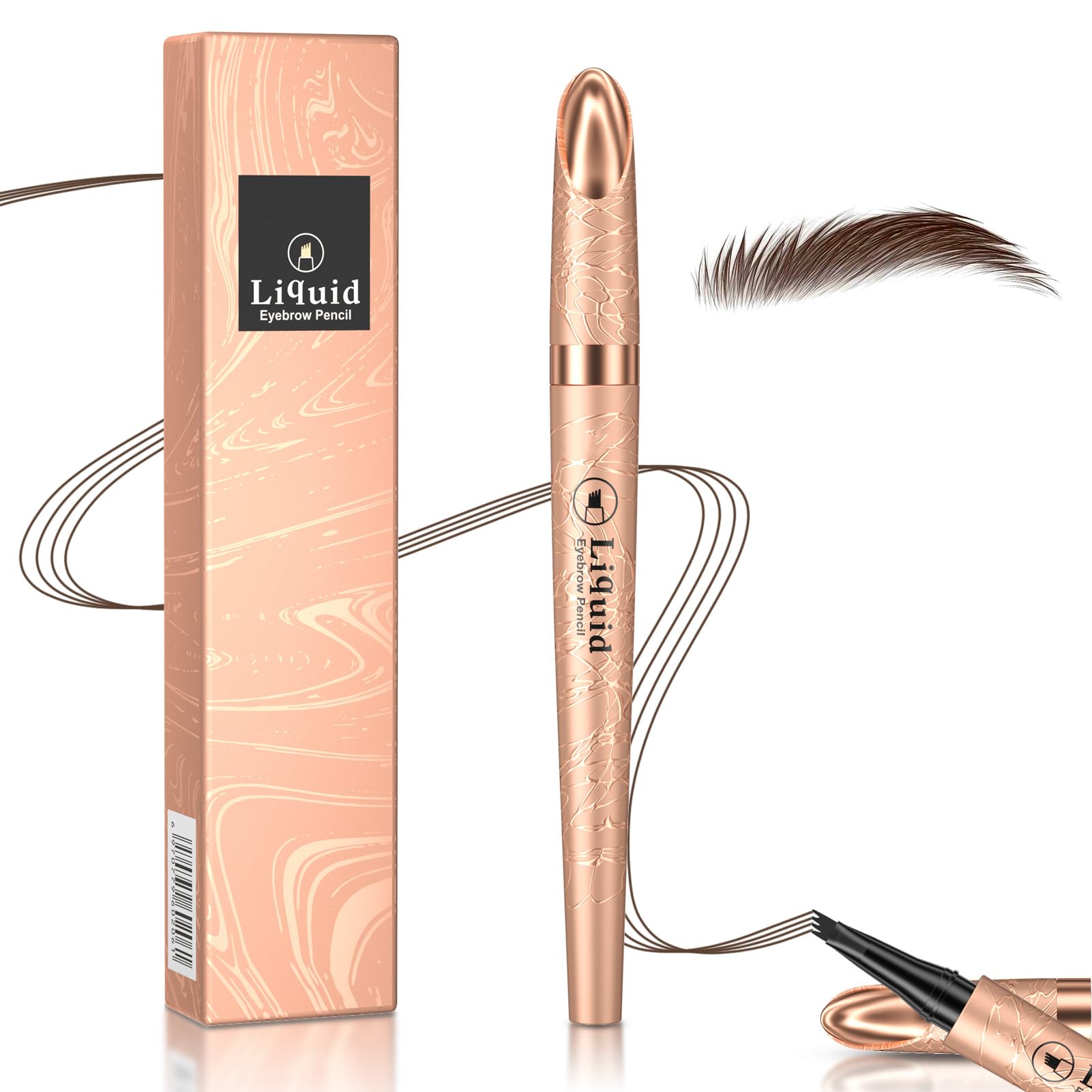 Lápiz para tatuaje de cejas a prueba de agua, lapiz cejas microblading, Lápiz de Cejas Líquido impermeable, Larga duración a prueba de manchas, crea un maquillaje de cejas natural (Marron Oscuro)