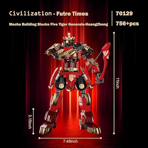 Miniatura 4 de JMBricklayer Mech Robot - Juguetes de construcción 70129, kit de modelo Cool Warrior Hero Mecha, figuras de acción coleccionables, regalos de