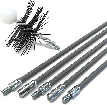 Midwest Hearth 3-Inch Round Pellet Stove Chimney Brush and 20-Foot Chimney Rod Bundle Kit