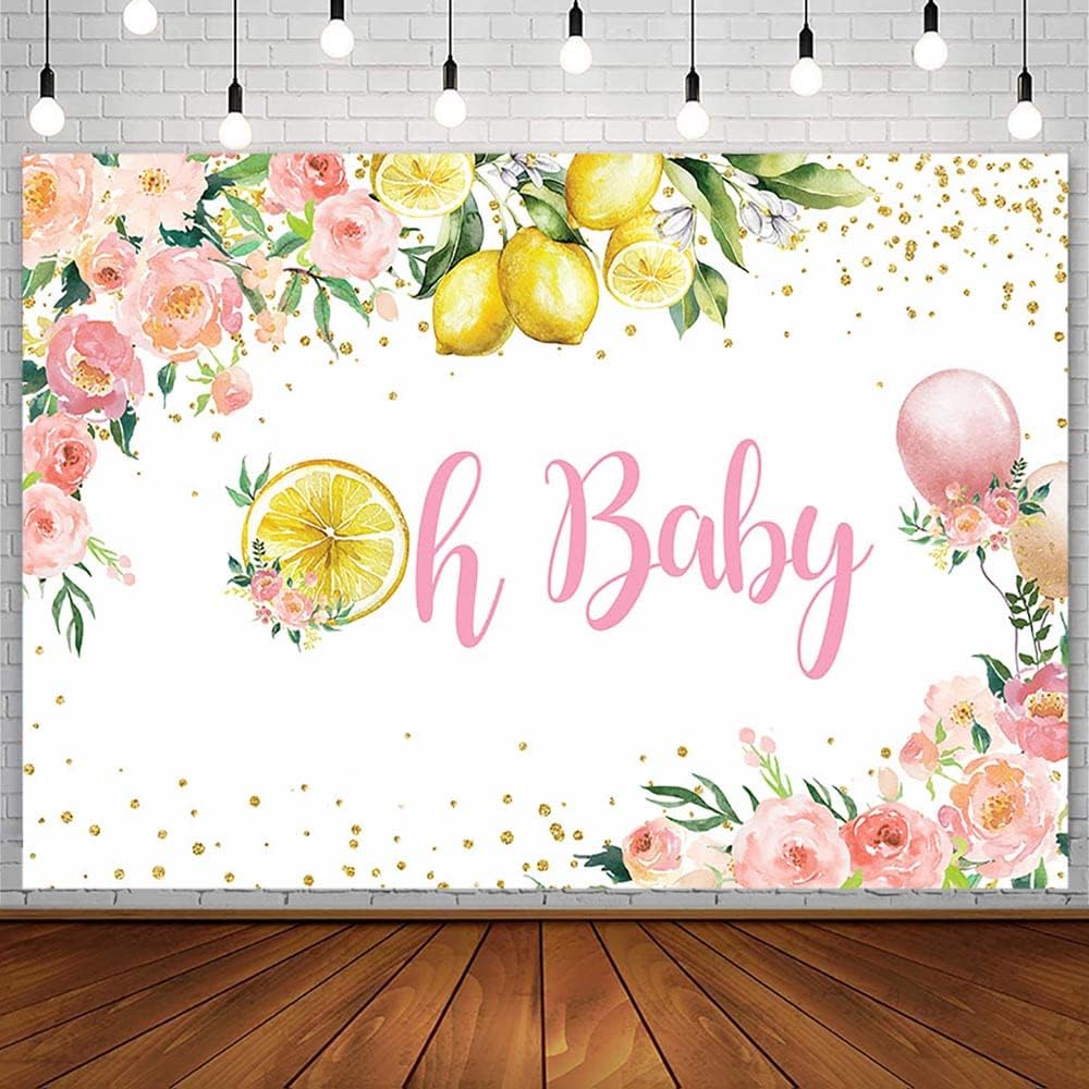 Amazon.com : SENDY 7x5ft Lemon Baby Shower Backdrop Main Squeeze Oh ...