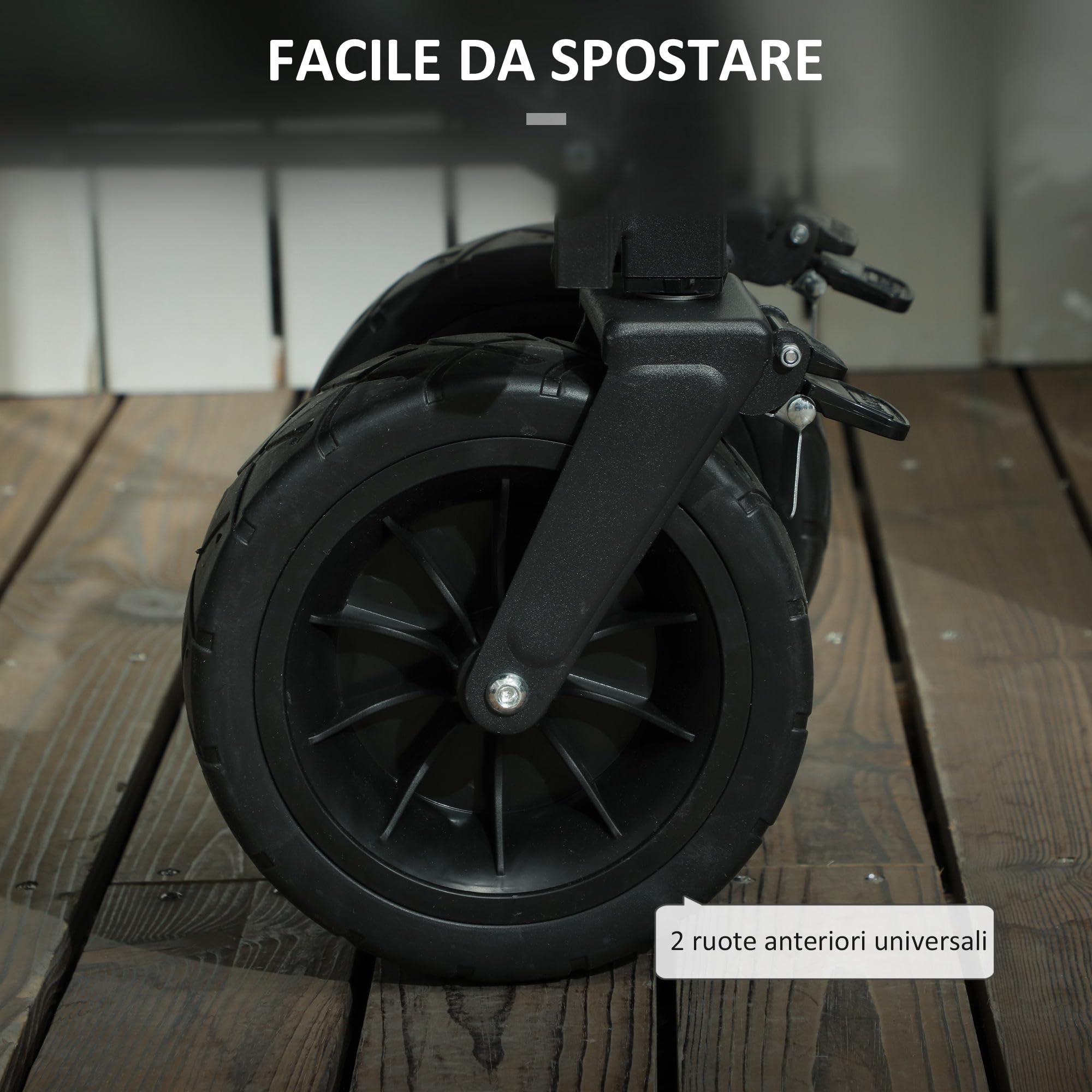 Outsunny Carrello da Giardino da 95L con 4 Ruote Carrello Spiaggia Verde | Pieghevole, Acciaio e Tessuto Oxford, Borsa da Trasporto Lavabile, 2 Tasca Portaoggetti, Maniglia Girevole e Regolabile