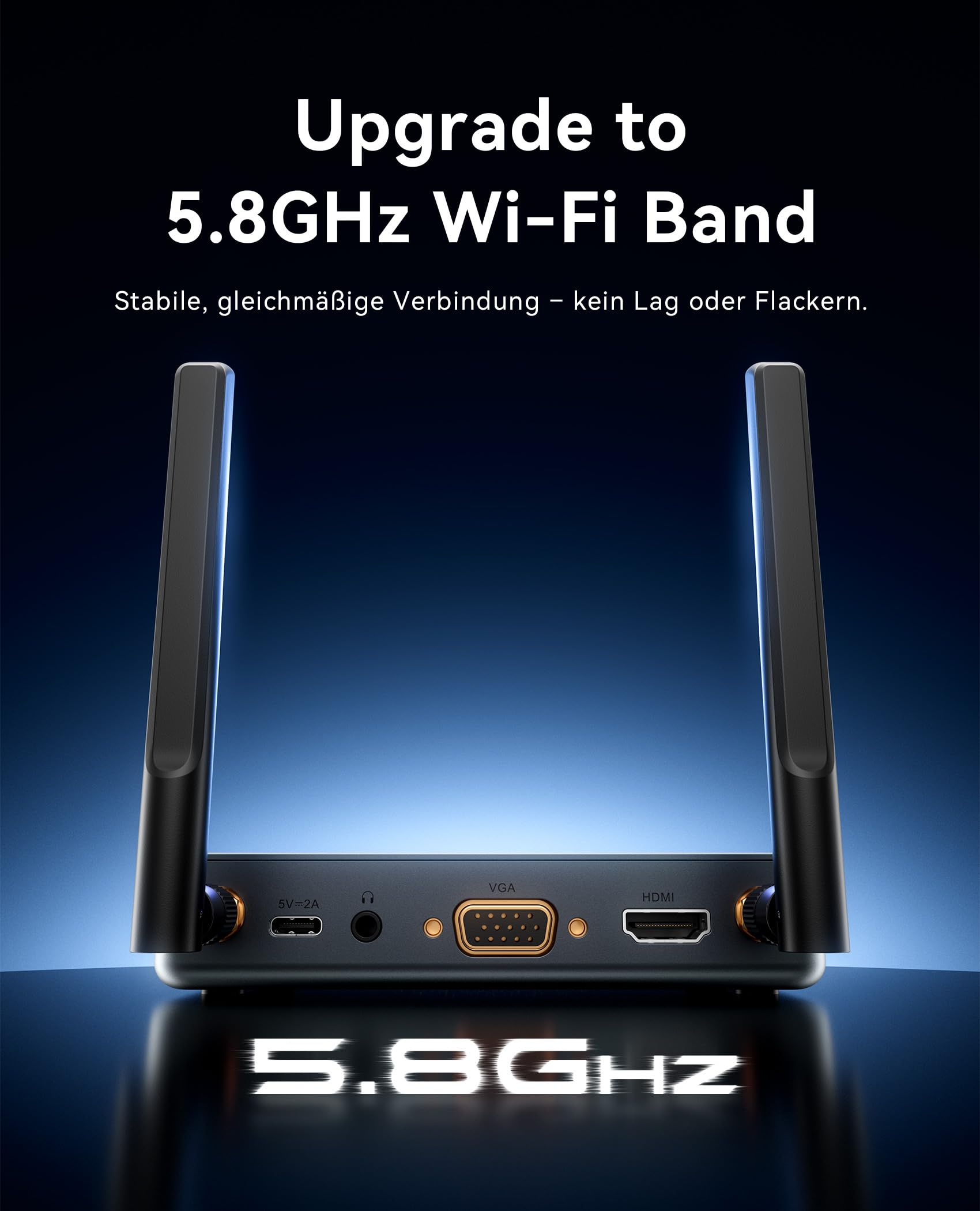 VENTION Kabelloser HDMI Sender 165 Fuß / 50 Meter, 1080P@60Hz Plug & Play, 5G Wireless HDMI-Extender-Kit zum Streamen von Video und Audio auf Monitor – kompatibel mit Laptop/PC/TV-Box/Projektor