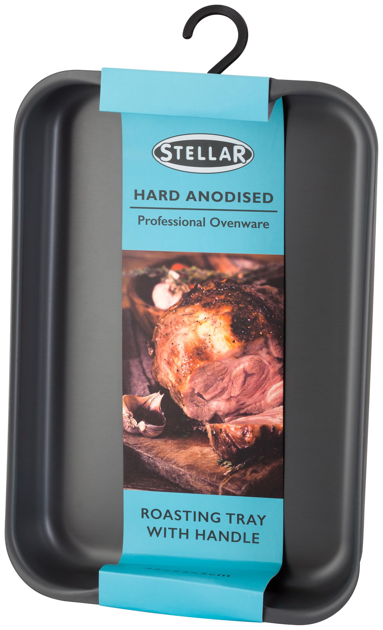 Stellar Black Expert Hard Anodised Roasting Tray, 30 X 20 X 5Cm, Oven Safe To 240C, Ptfe & Profa Free