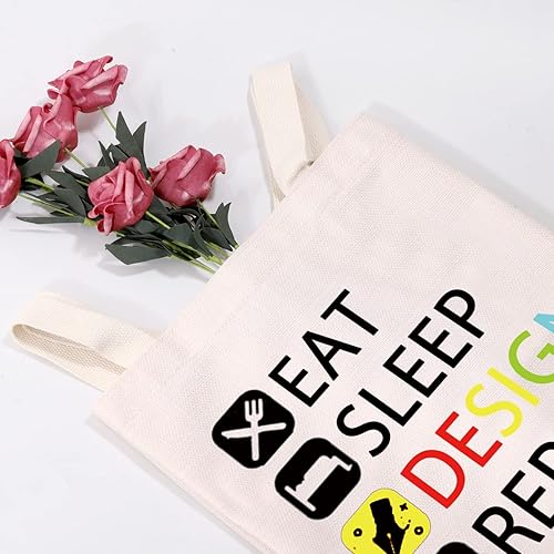 Miniatura 2 de MEIKIUP Regalo de diseñador Comer Dormir Diseño Repetir Maquillaje Bolsa Regalo para Diseñador de Interiores Diseñador Gr, Bolso tote Design Repeat,