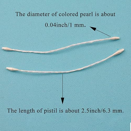 Miniatura 115 de HAHIYO 700 piezas de 0.118 in de perla amarilla de doble cabeza de estambres de flores Pistilo hecho a mano, flores artificiales para flore Amarillo