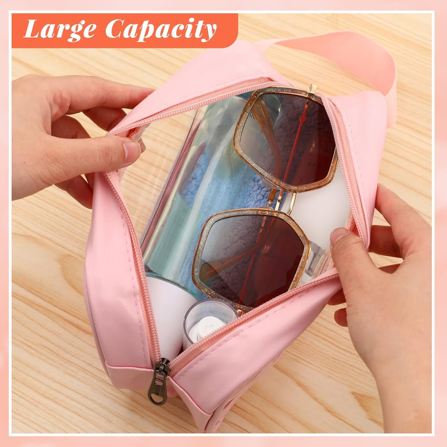 Buryeah - Bolsas de Aseo para Mujer y Hombre, 12 Unidades, Bolsa de Aseo de Viaje translúcida, Bolsa de Maquillaje, portátil e Impermeable, Bolsa de Maquillaje, Organizador para