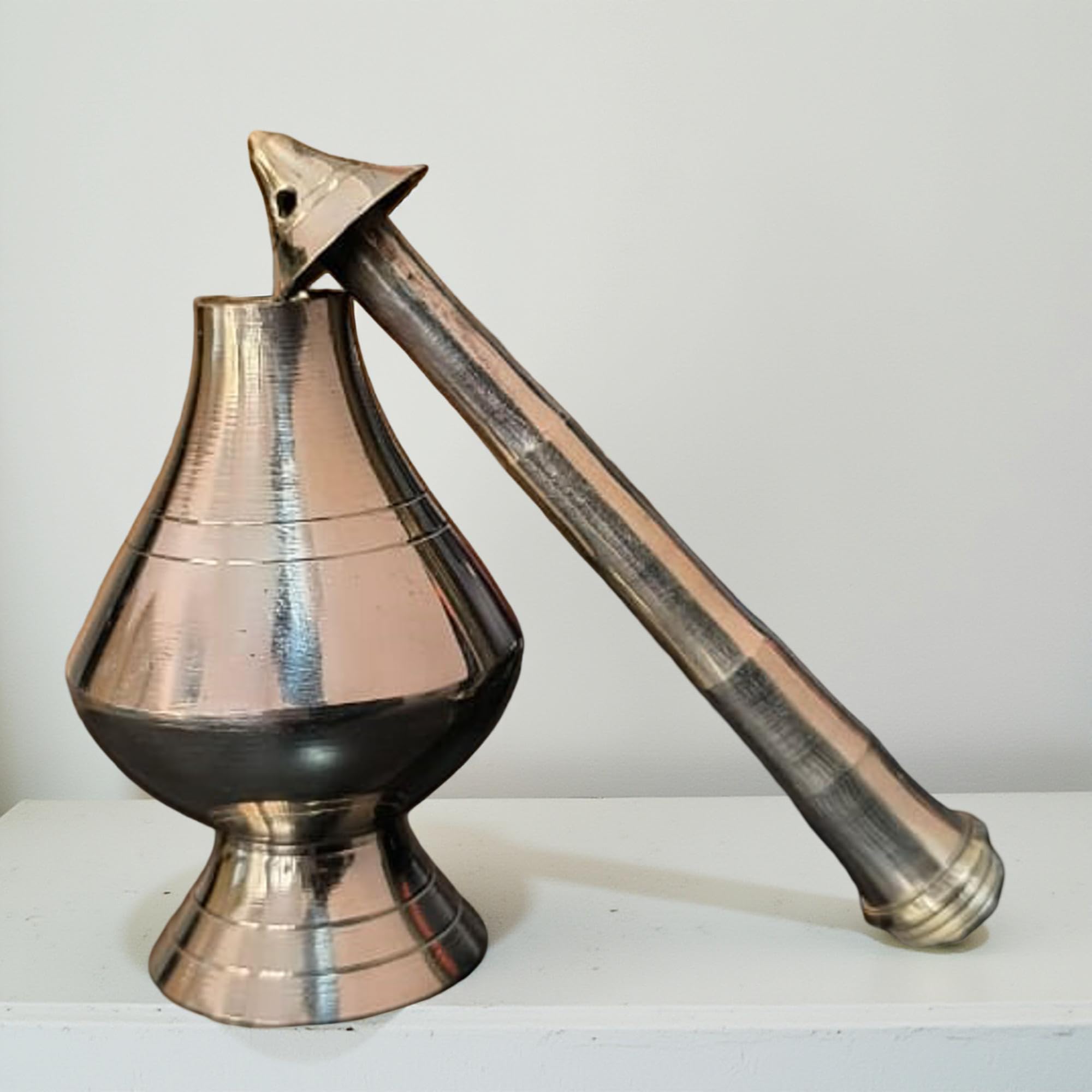 A&S Ventures Brass Gulab Pash Rose Water Sprinkler – Holy Water & Gangajal Sombu for Pooja (8 Inch, Small) 1