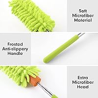 Vista 6 de Microfiber Duster for Cleaning, Tukuos Hand Washable Dusters with 2pcs Replace Microfiber Head, Extendable Pole, Detachable Cleaning Brush Tool for