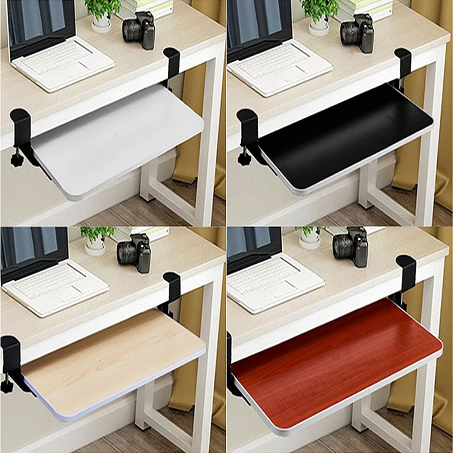 Buy Keyboard Tray Stores Under Desk 4 Colours Wooden Keyboard Tray