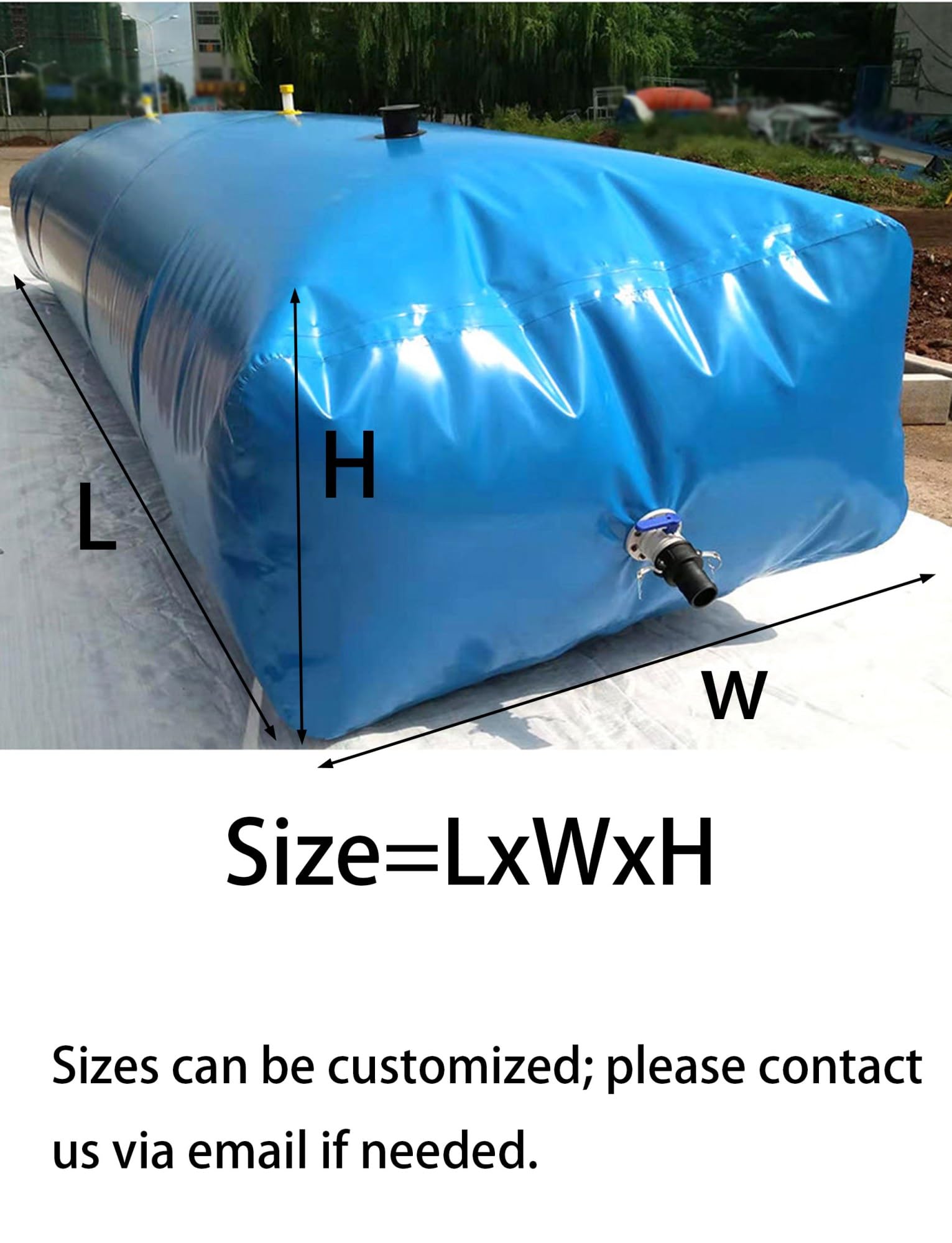 Depósito de agua plegable con grifo, diseño a prueba de fugas e impermeable para lucha contra incendios, jardinería y almacenamiento de emergencia