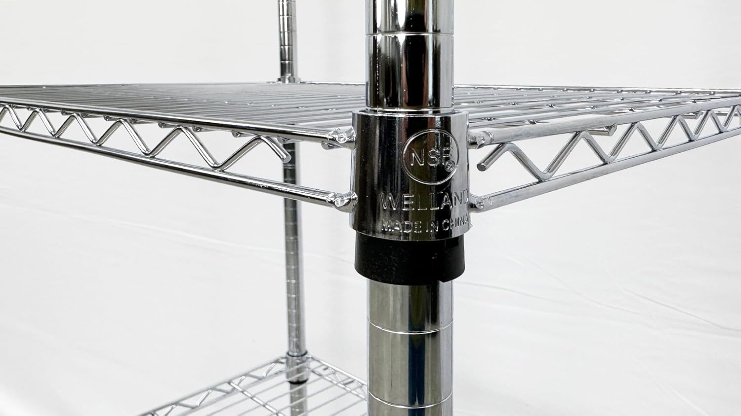 Commercial Chrome Wire Shelving Rack, 4 Tier Wire Shelf for Storage, All Stainless-steel Heavy Duty W48xD18x H71, ETL