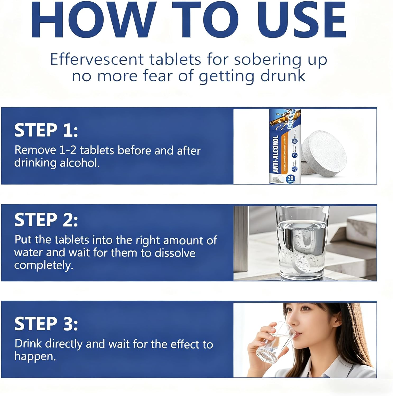 Anti-Alcohol Complex Effervescent Tablets – Hyditation & Wellness Support with Milk Thistle, B Vitamins, Electrolytes, Vitamin C, Zinc - Image 6