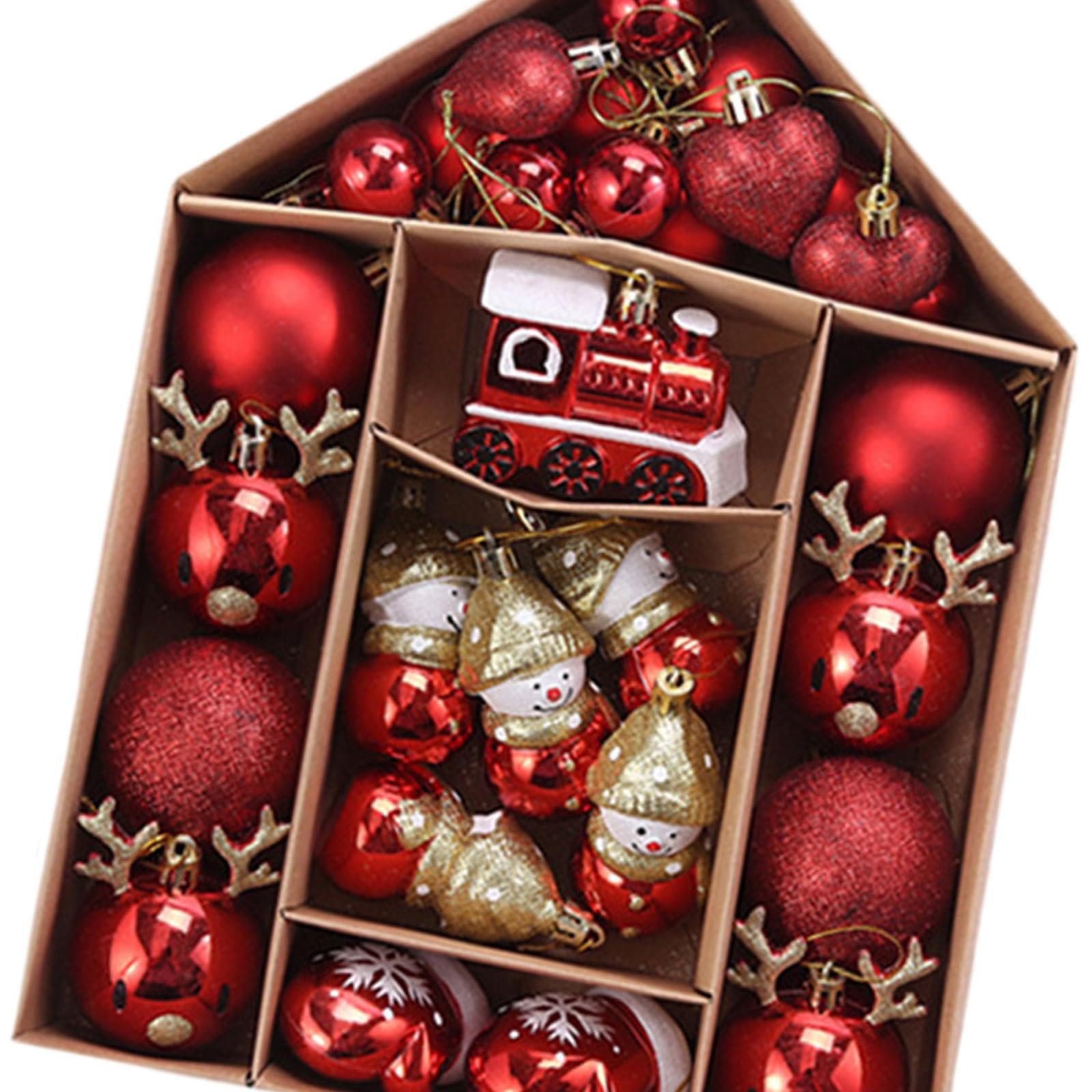 Oshhni Weihnachtskugeln, Ornamente, Weihnachtsbaumdekoration, Anhänger, Weihnachtskugeln, große Menge für Partygeschenke, Festliche Winterfeiertage auf der, Rotes Schneemann-Set