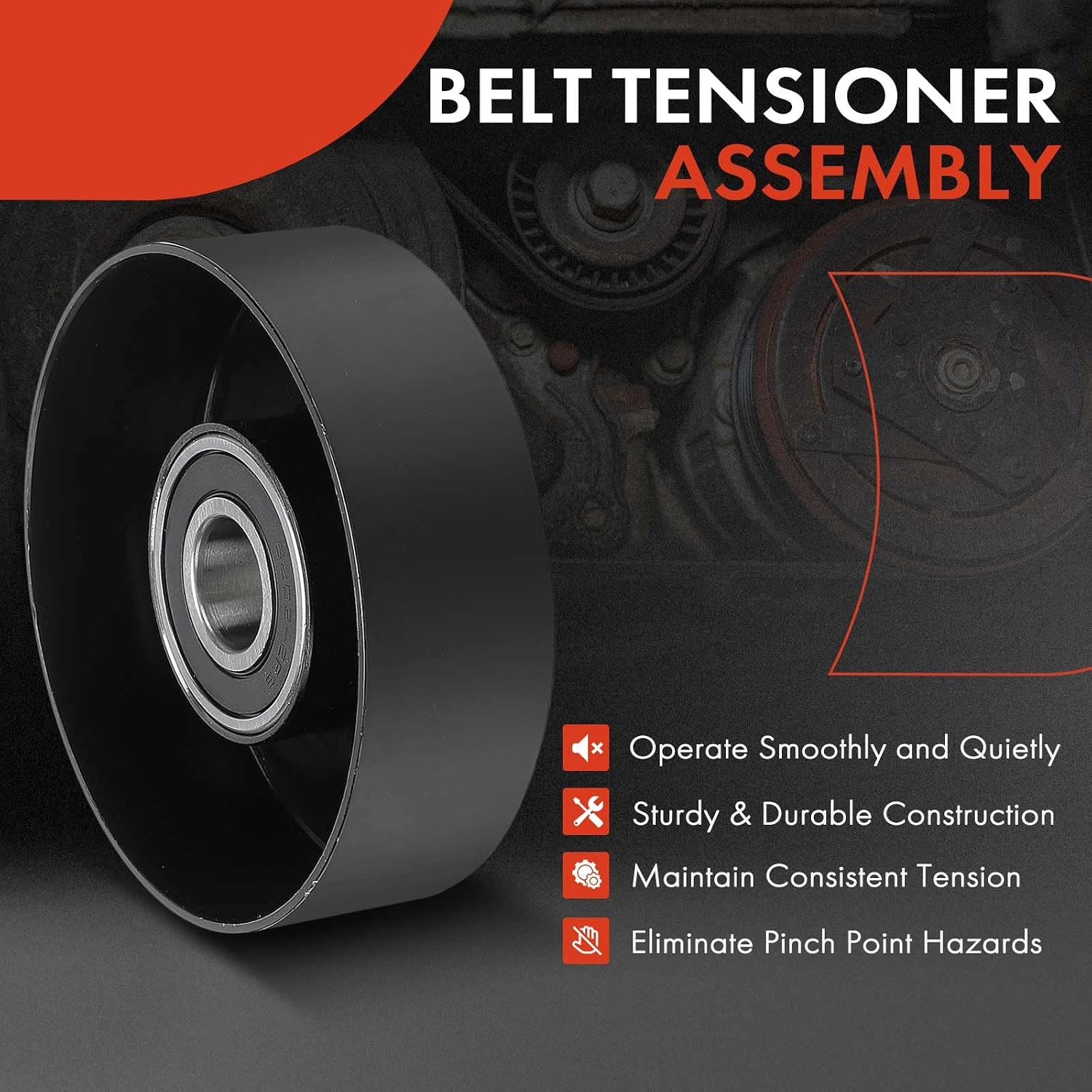 A-Premium Belt Idler Pulley Compatible with Honda & Jeep & Chevrolet & Toyota & GMC & Mazda & Dodge & Buick & Acura & Lexus & Cadillac & Isuzu & Jaguar & Lincoln & Mercury & Oldsmobile & Pontiac