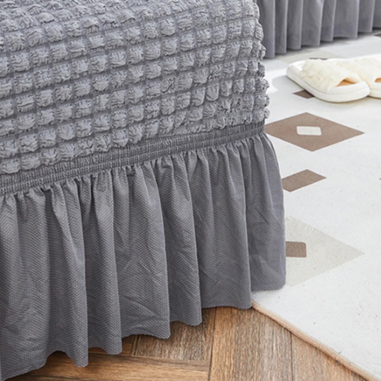 Copridivano, Sofa Cover, Copridivano 3 Posti con Penisola, Copridivano Angolare, Copridivano Universale con Penisola A Sinistra/Destra (Grigio Chiaro,Tre Persone)