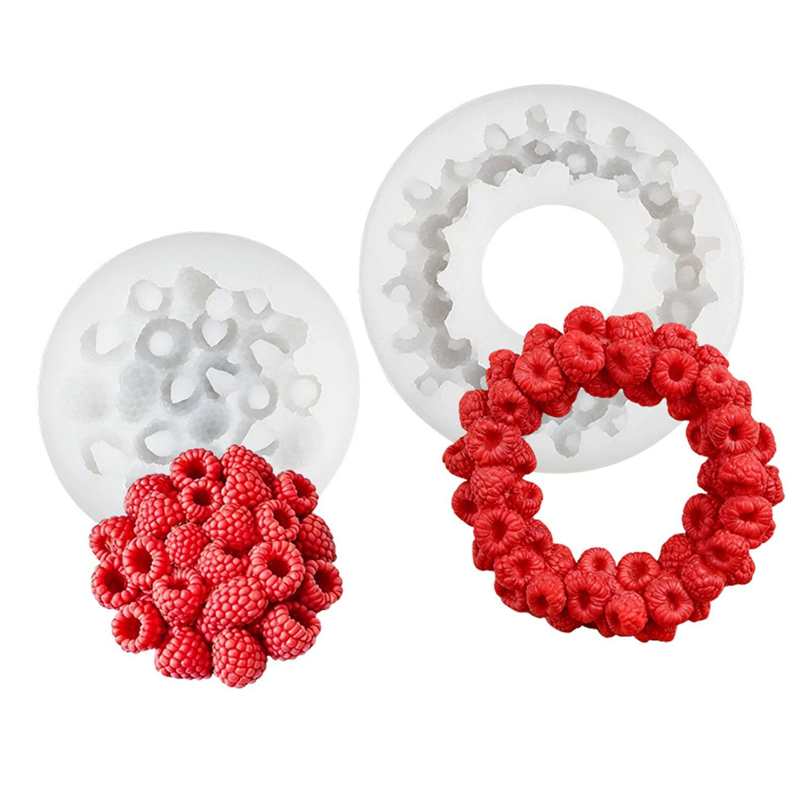 Generico Stampo in Silicone a Tema Lampone con Fascino per Creare bellissime Decorazioni e Regali Stampo in Silicone a Forma Cuore Lampone