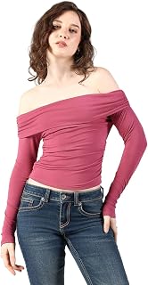 SHOWOFFFF Edition Women’s Pink Off-Shoulder Top-CHN-9859-1_Pink-P Price In India