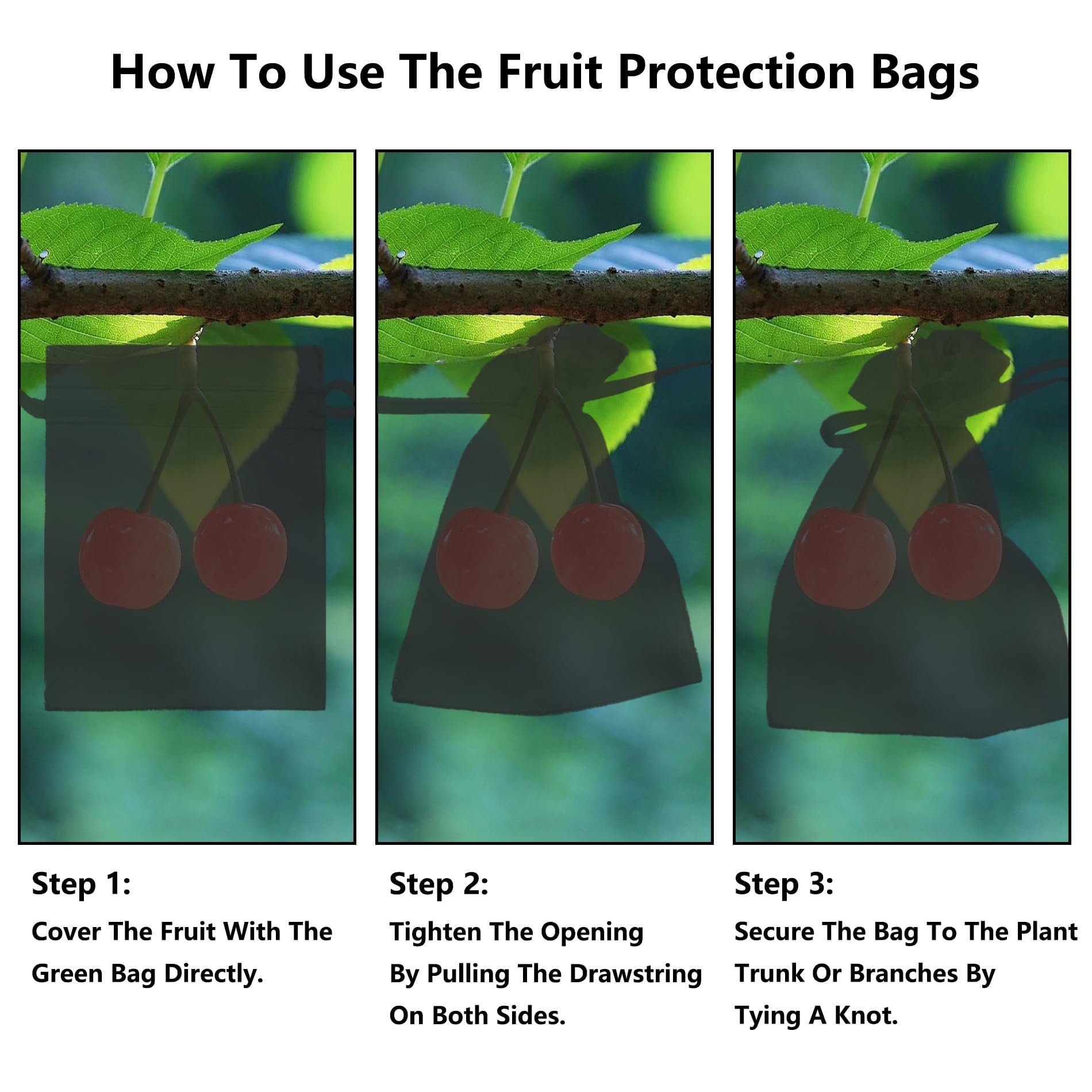 Lot de 100 sacs de protection pour fruits et légumes - 7 x 9 cm - Noir - Durable et martre - Parfait pour une utilisation dans le jardin et le verger