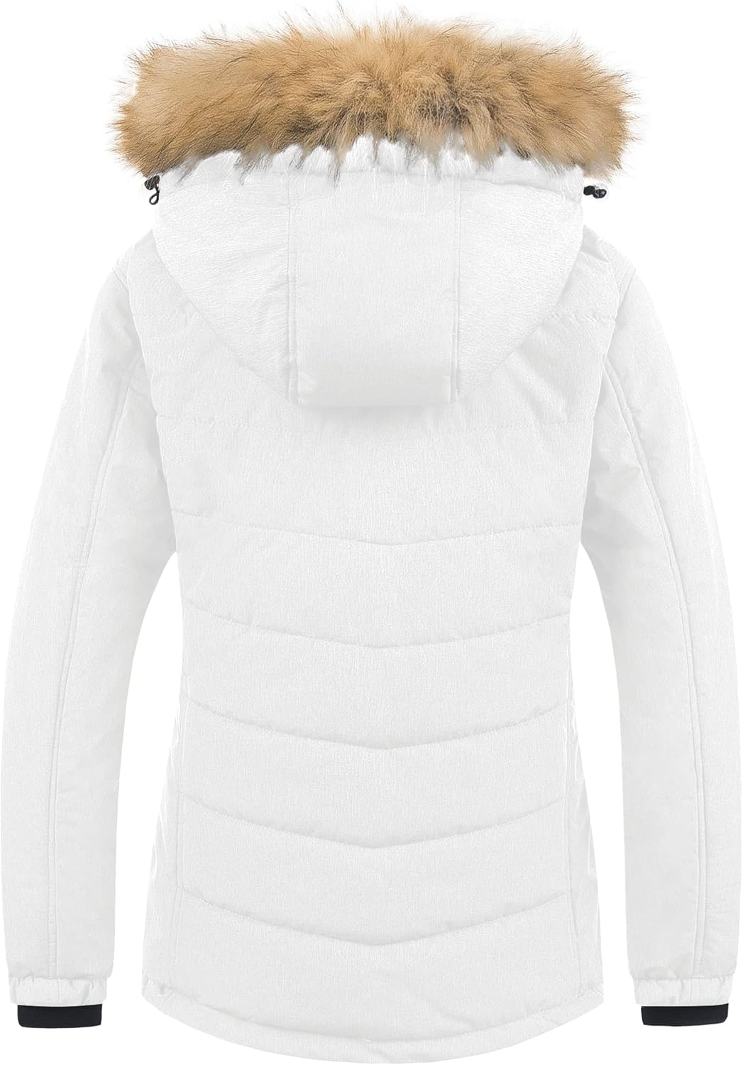 Pursky Women's Waterproof Ski Jacket Winter Puffer Snow Coat Fur Hooded Raincoat - Image 2