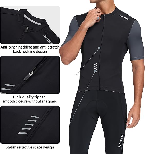 Santic Maillot Ciclista Hombre Top Ciclismo Bicicleta Bici Transpirable Secado Rápido Reflectante Jersey Ciclista Yorkson - 5